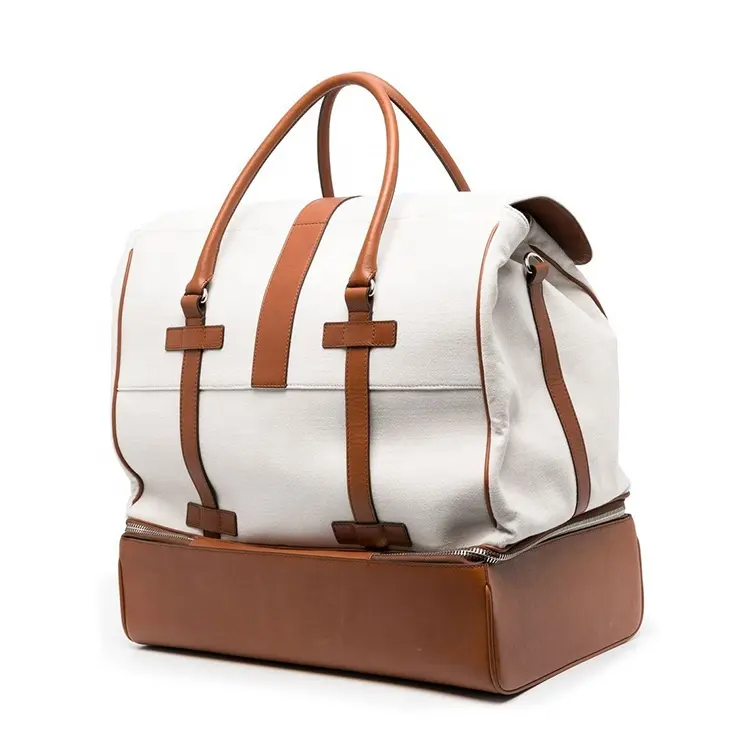 Miseleyio Custom Leather Travel Bag Underseat Duffel Gym Sports Overnight Luxury Weekender Carry On Bag Canvas Leather Duffle Bag For Men