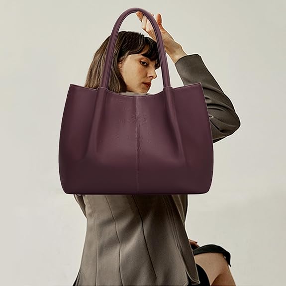 Tote Bag for Women Vegan Leather Shoulder Purse Large Capacity Travel Bag