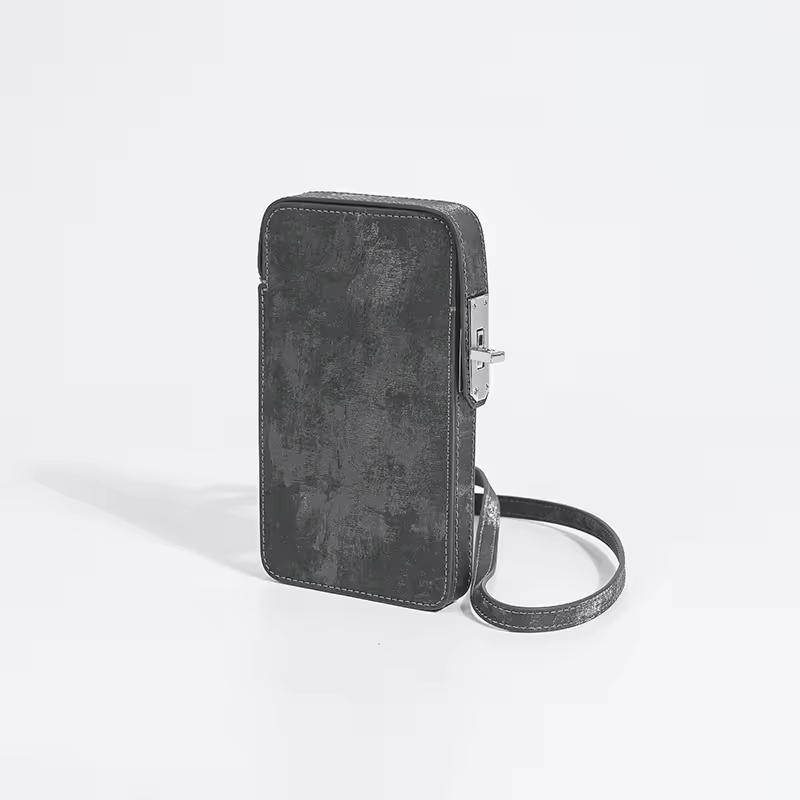 New Ladies Portable Frosted Genuine Leather Small Sling Crossbody Mini Phone Bags for Women