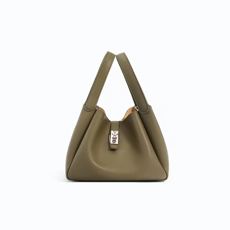 Fashion Ladies High-end Genuine Leather Bags Bucket Shoulder Hand Bag for Women