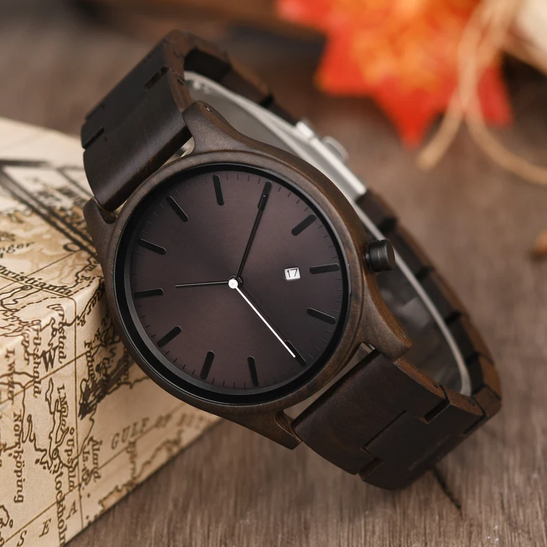 Wood Watch for Men, Personalized Wood Watch, Men's Watch, Anniversary Gift, Birthday Gift for Husband Boyfriend Son, Christmas Gift